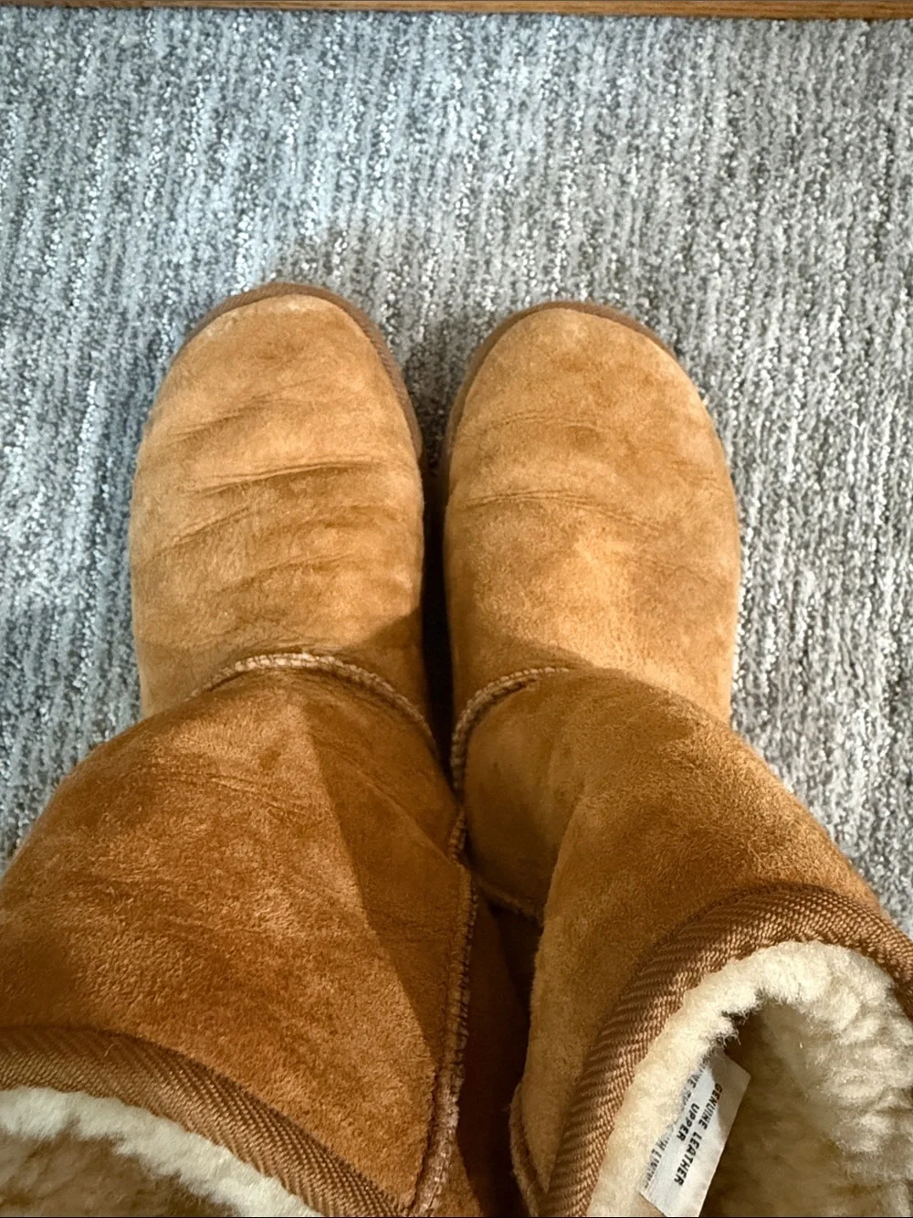 UGG Chestnut Suede Shearling-Lined Boots